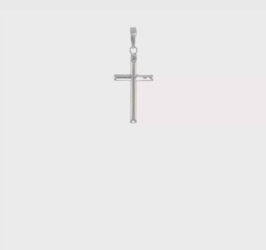 14K White Gold Large Reversible Cross Pendant - product video