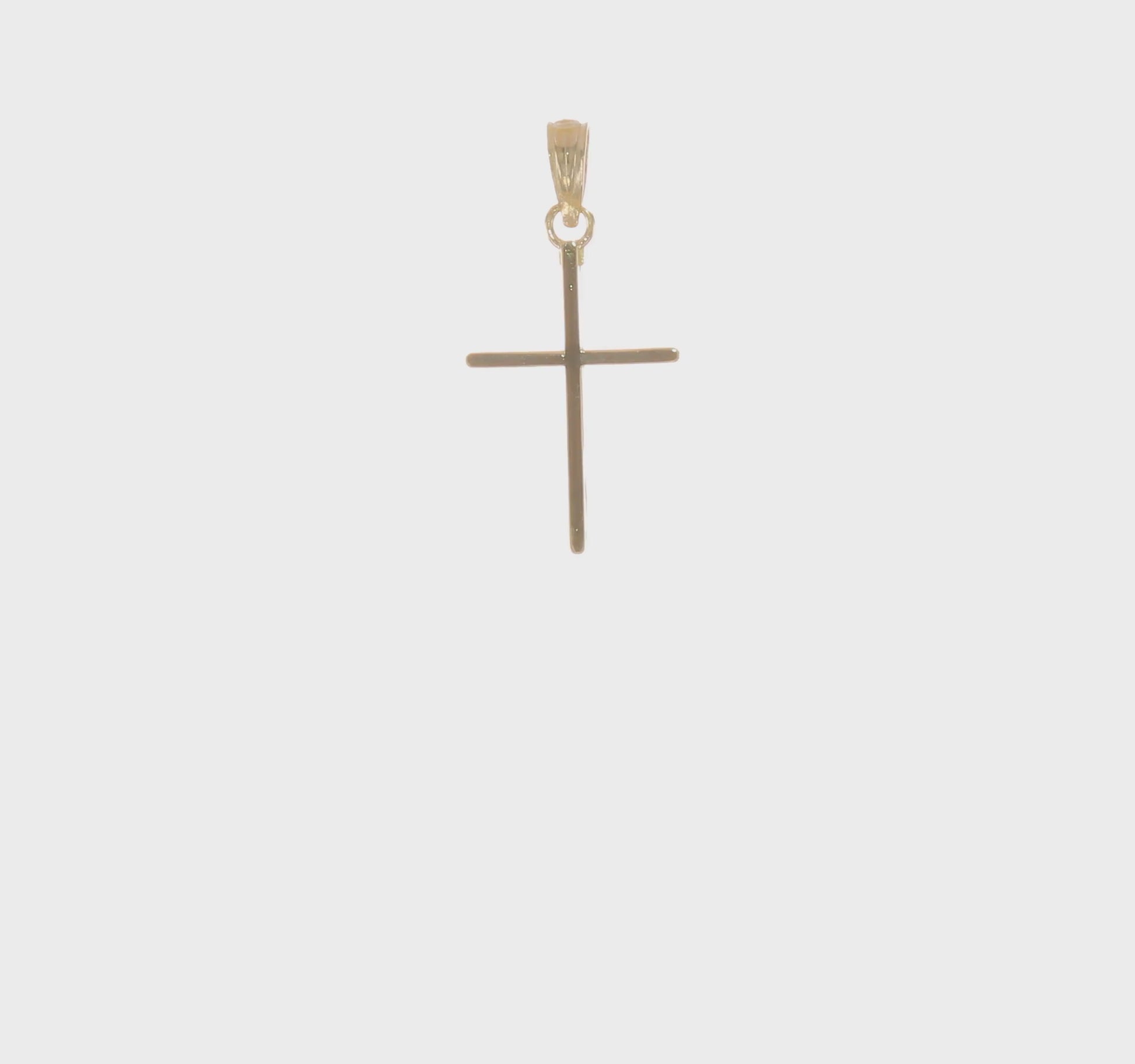 10K Yellow Gold Polished Flat Cross Pendant - product video