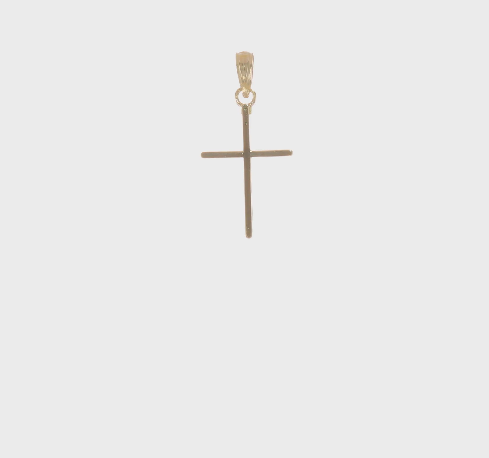 10K Yellow Gold Polished Flat Cross Pendant - product video