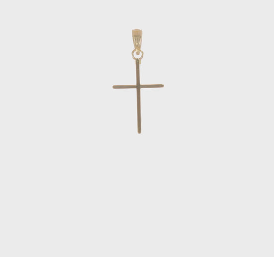 10K Yellow Gold Polished Flat Cross Pendant - product video