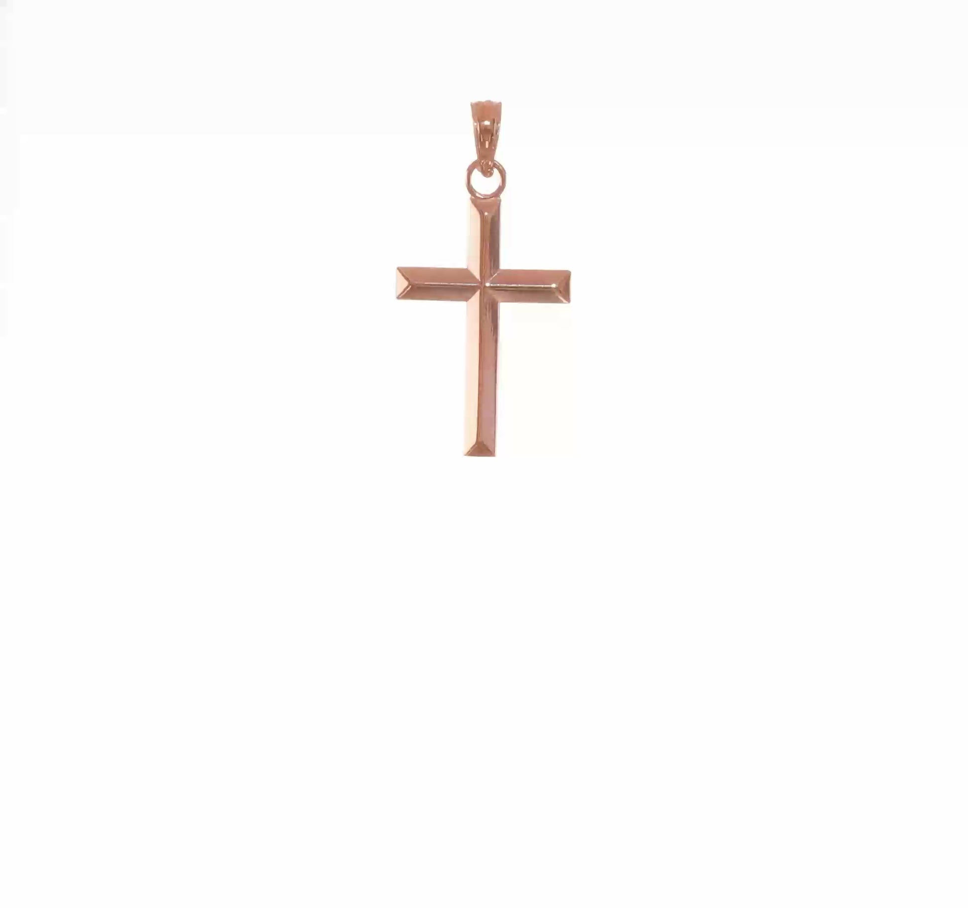 14K Rose Gold Small Reversible Cross Pendant - product video