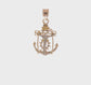 14K two-tone gold mariner link cross pendant 25 mm video - C810