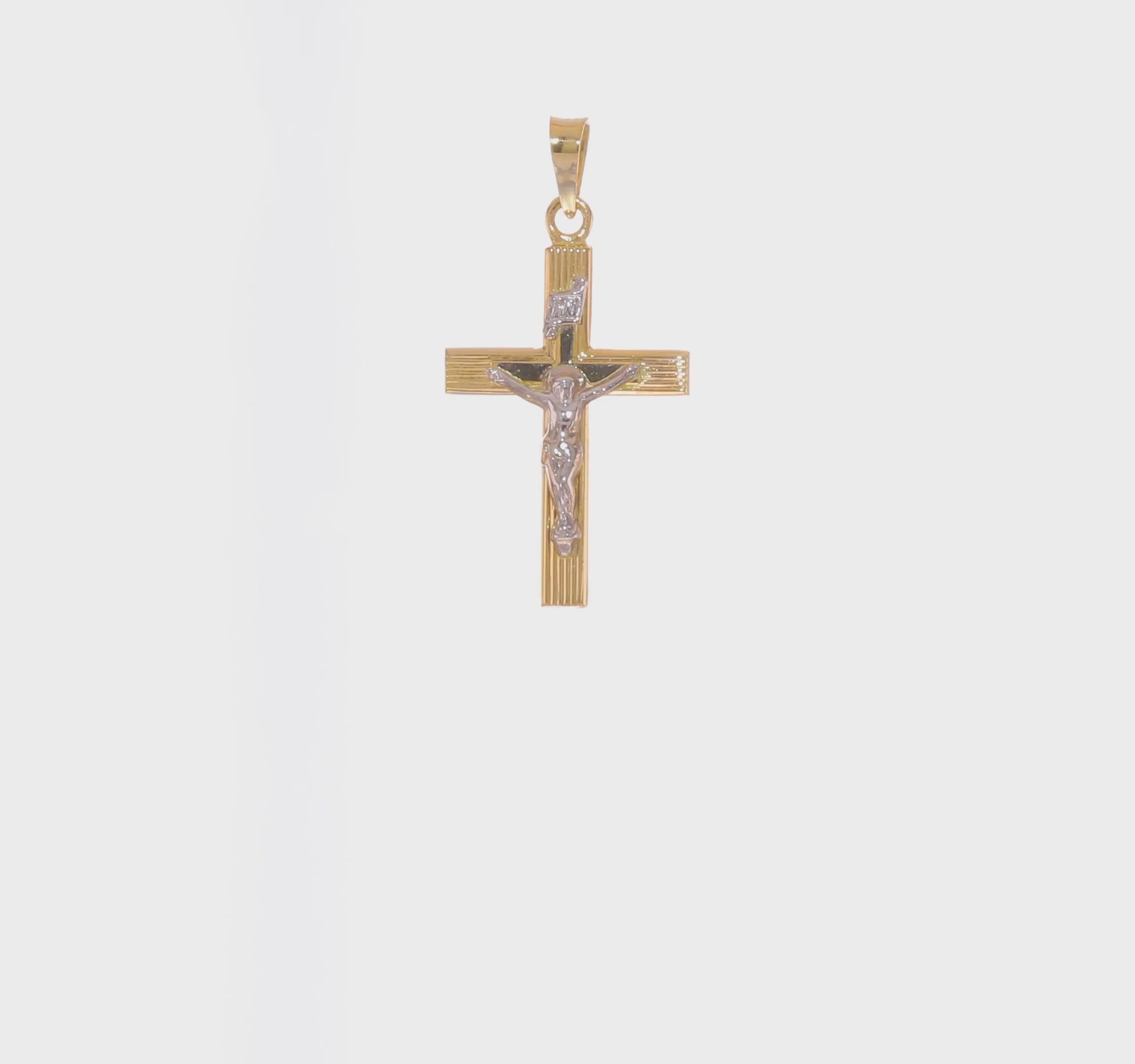 14K Gold INRI Crucifix Cross Pendant – XR2074 product video
