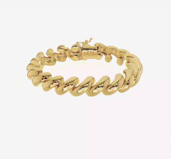 Yellow gold San Marco bracelet, 12 mm, video