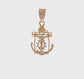 14K yellow gold mariner link cross pendant 26 mm video - C809