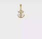 10K yellow gold mariner link crucifix pendant 26 mm video - 10ZC809