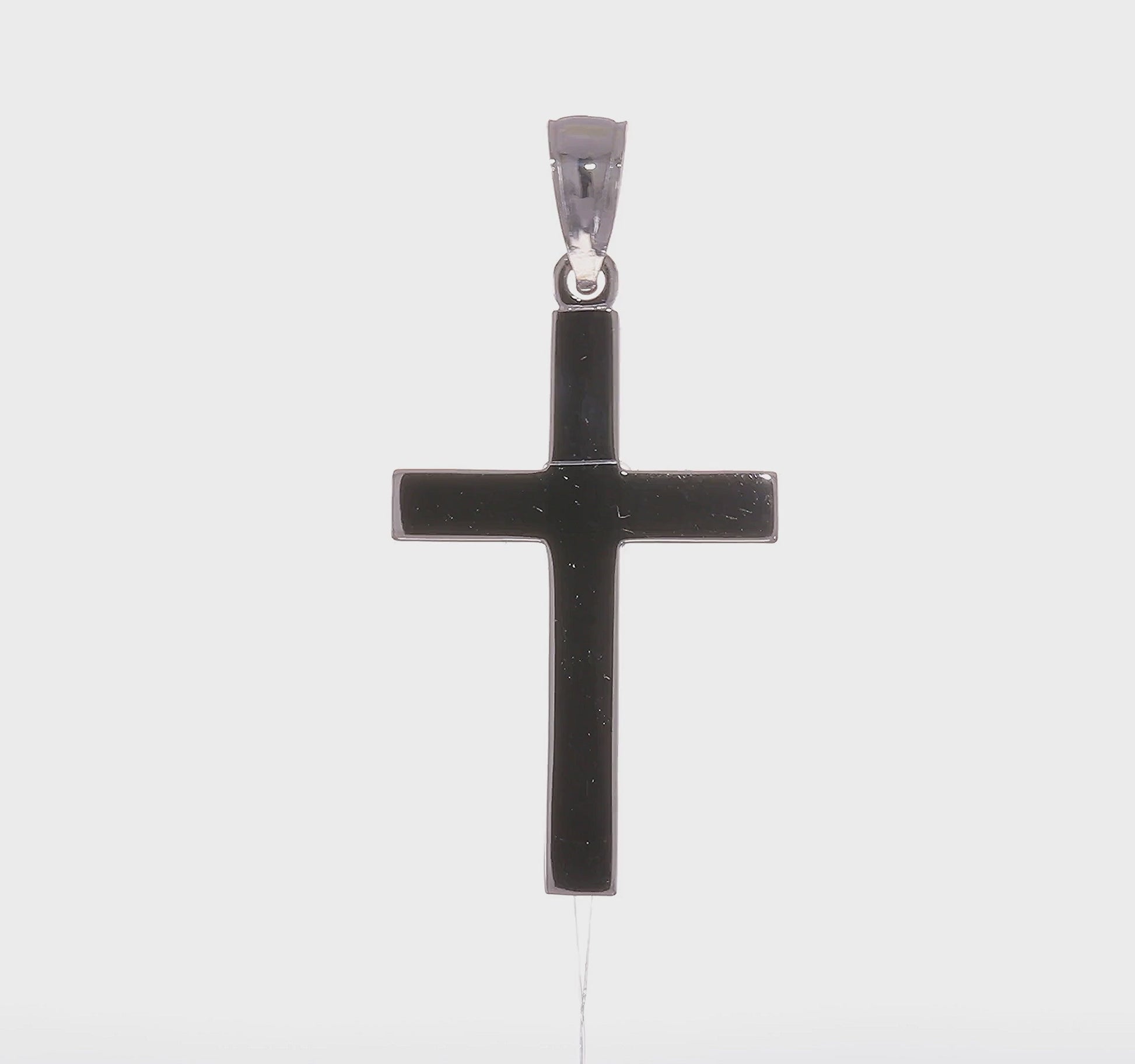 14K White Gold Cross Pendant - product video