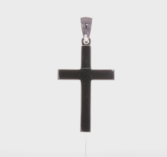 14K White Gold Cross Pendant - product video