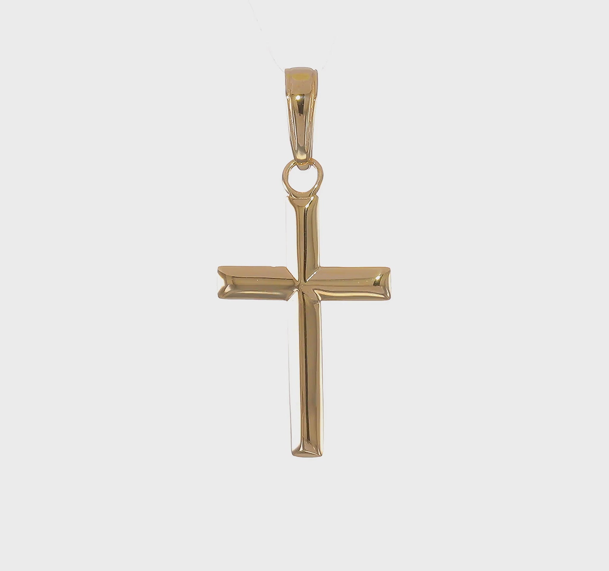 14K Yellow Gold Small Reversible Cross Pendant - product video