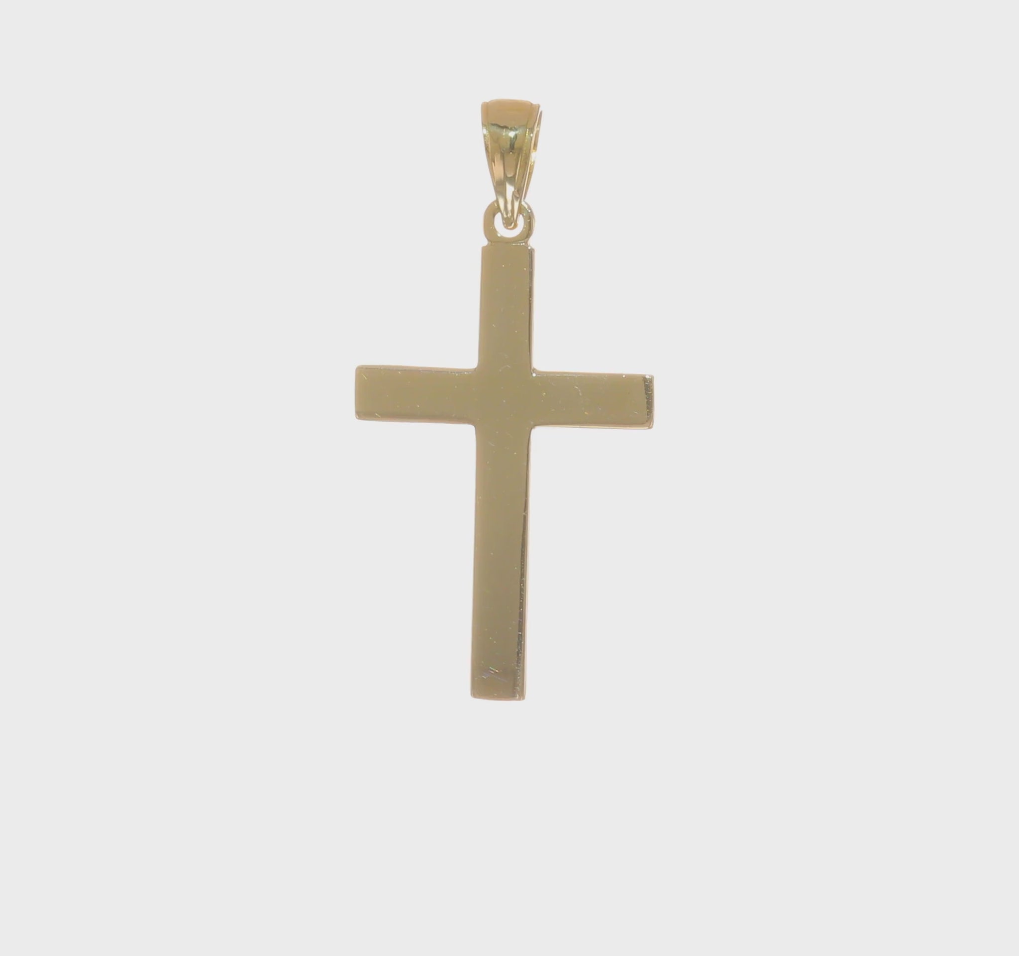 10K Yellow Gold Polished Cross Pendant - product video