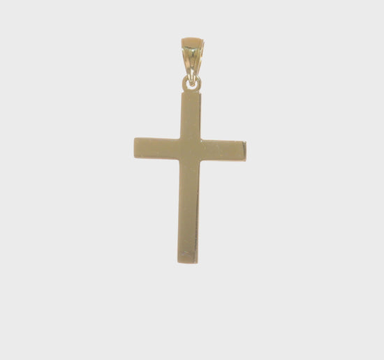 10K Yellow Gold Polished Cross Pendant - product video