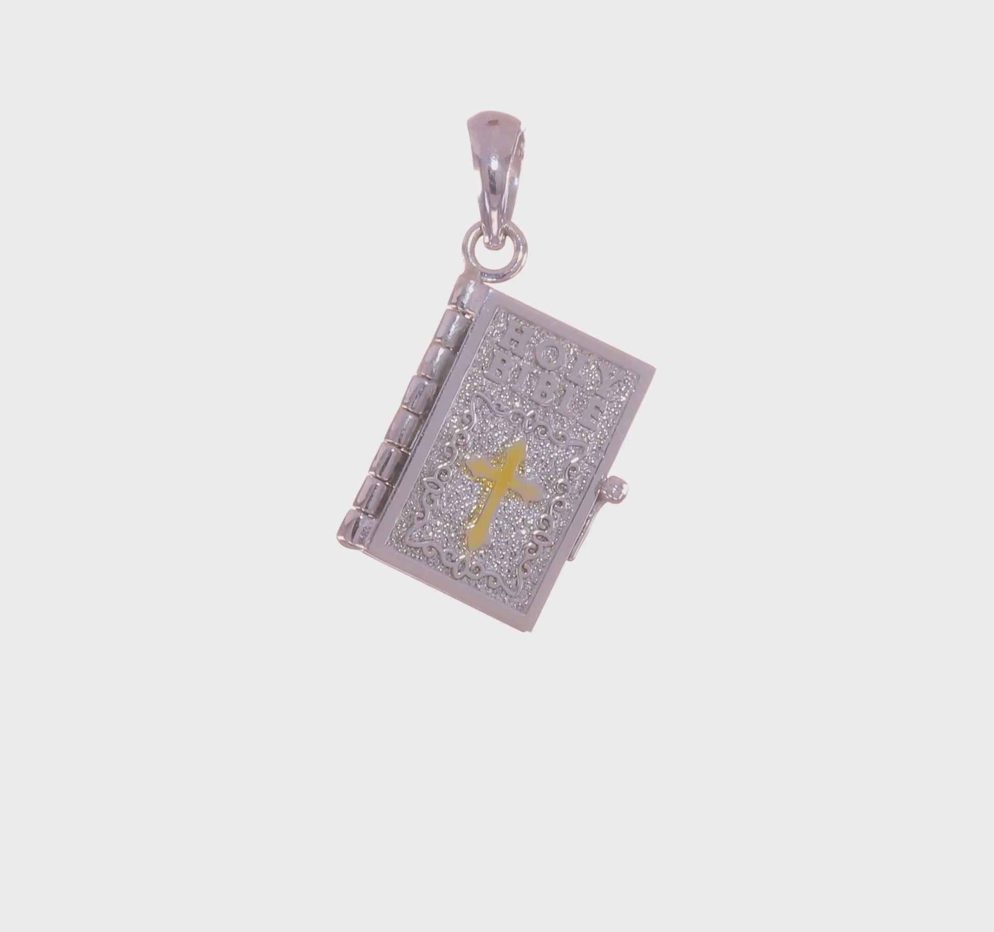 Silver and 14K Gold Two-Tone Bible Pendant video