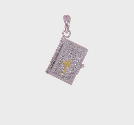 Silver and 14K Gold Two-Tone Bible Pendant video