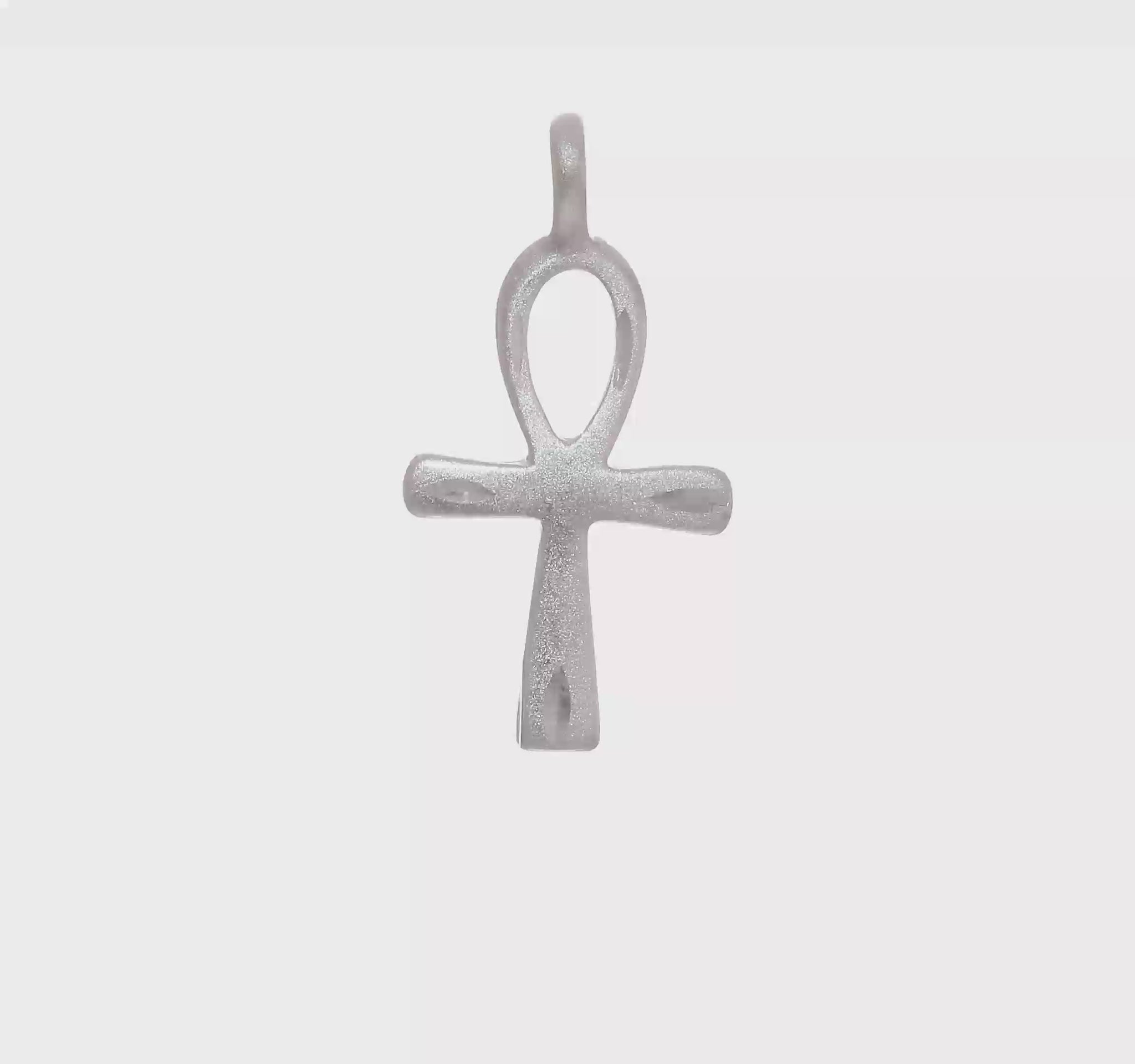 Sterling silver ankh cross pendant 34 mm video - QC1912