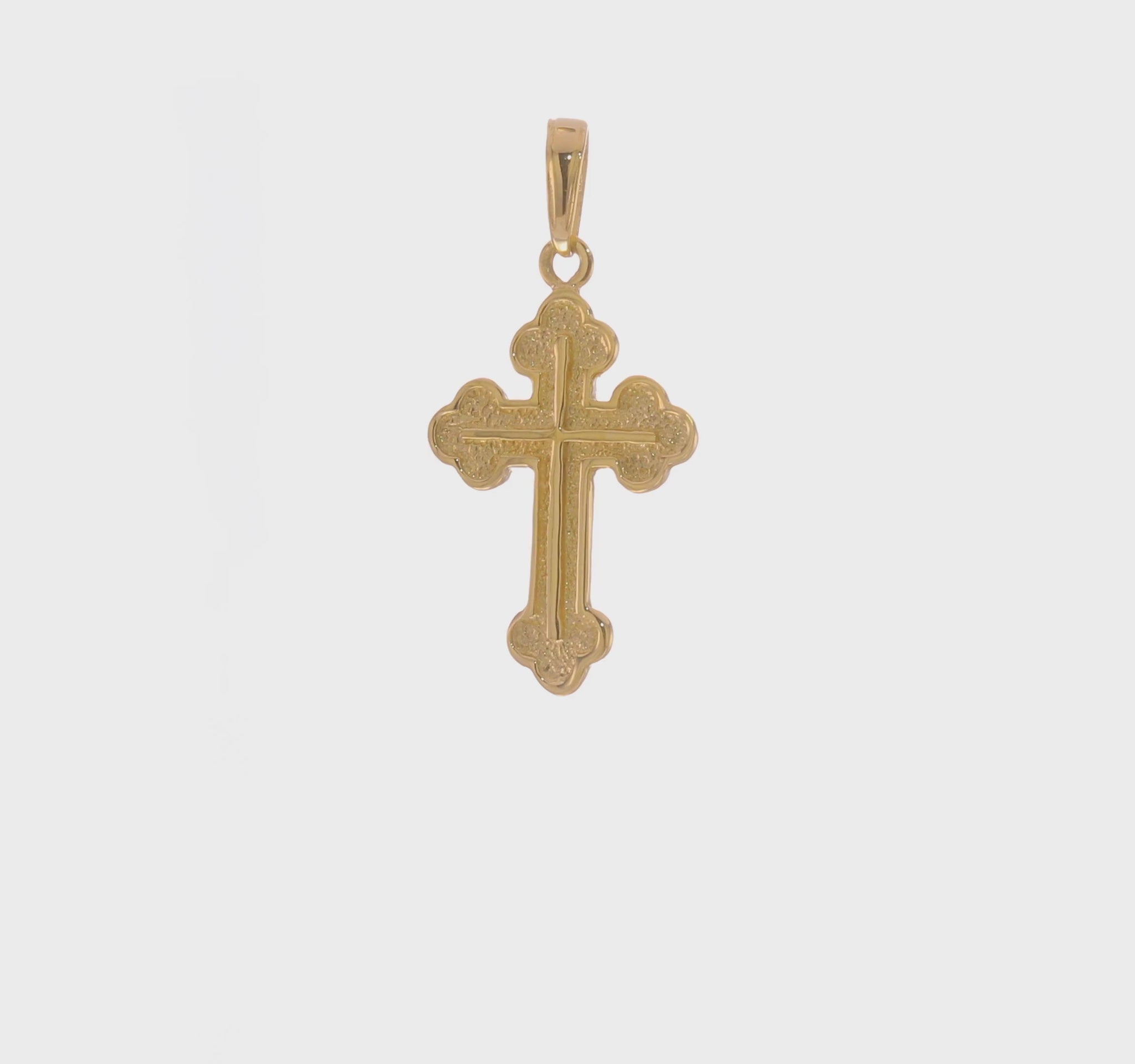 14K Gold Budded Cross Pendant video