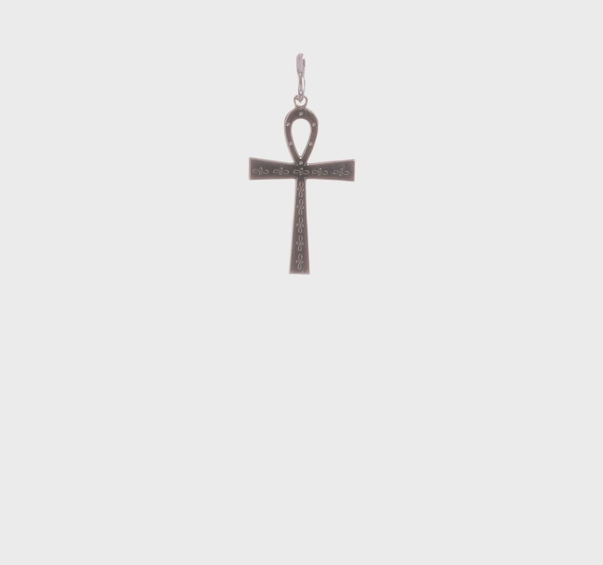 Silver laser cut ankh cross pendant 25 mm video - QXR137