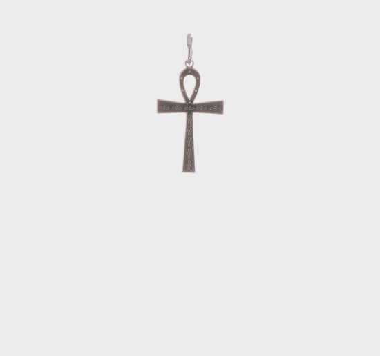 Silver laser cut ankh cross pendant 25 mm video - QXR137
