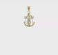 10K two-tone gold mariner link crucifix pendant 25 mm video - 10ZC810
