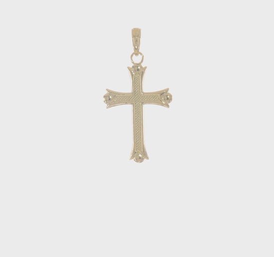 10K Yellow Gold Fleur de Lis Cross Pendant - product video
