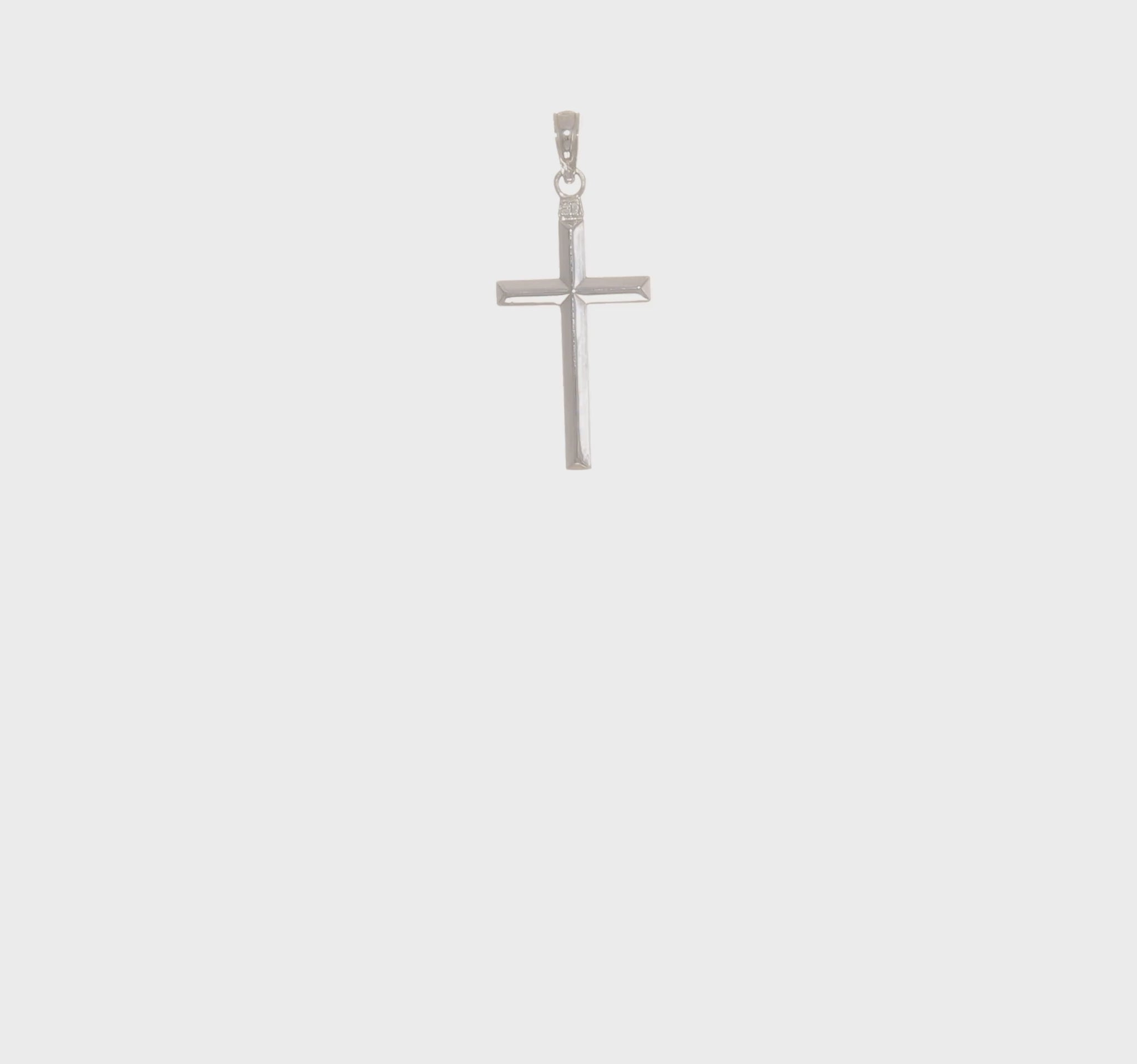 10K White Gold Reversible Latin Cross Pendant - product video