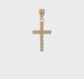 14K yellow gold beaded polished cross charm video - K8548