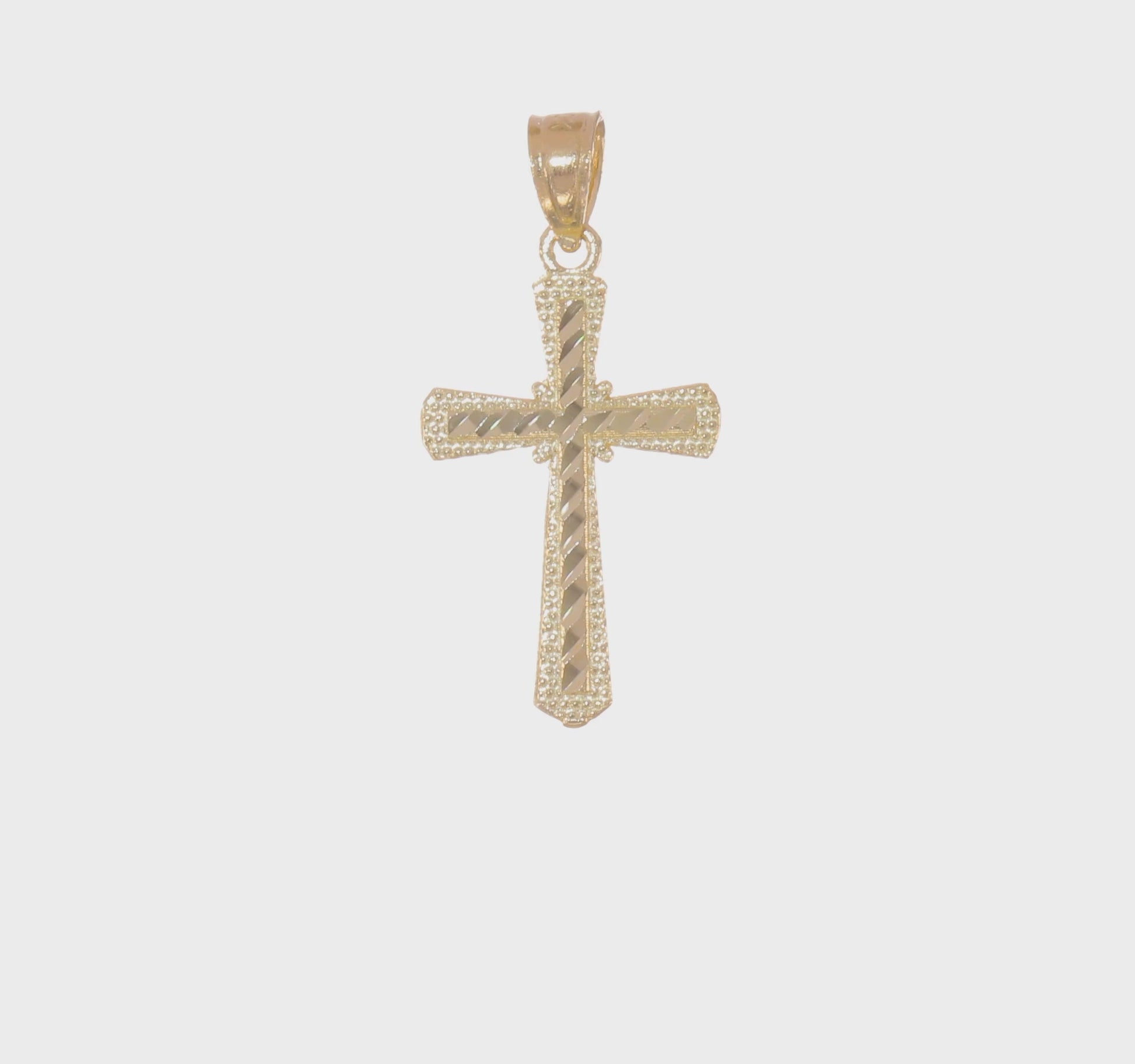 10K Yellow Gold Diamond-Cut Cross Pendant – 10C1115 product video