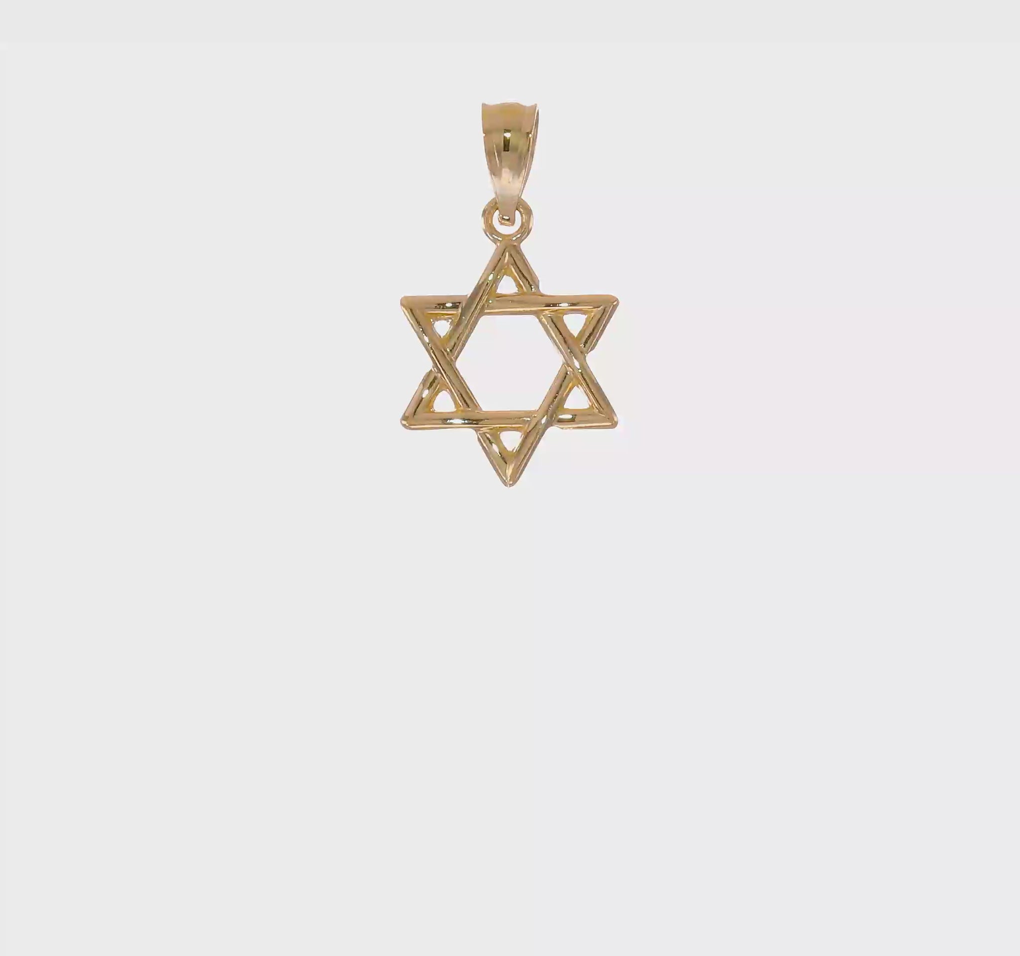 14K Gold Polished Star of David Pendant - product video