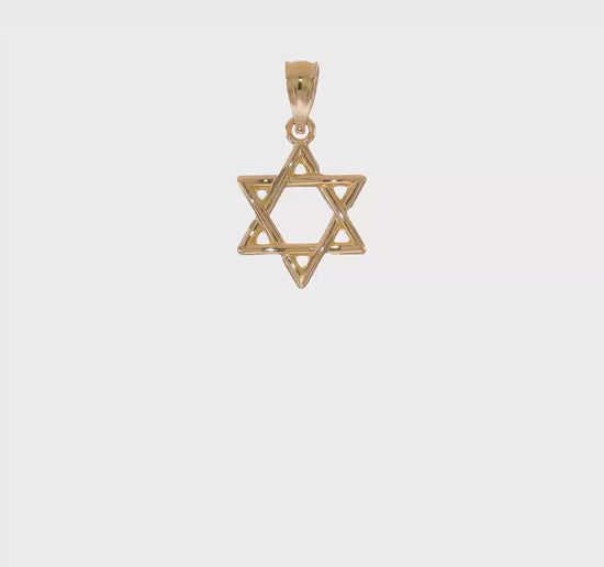14K Gold Polished Star of David Pendant - product video