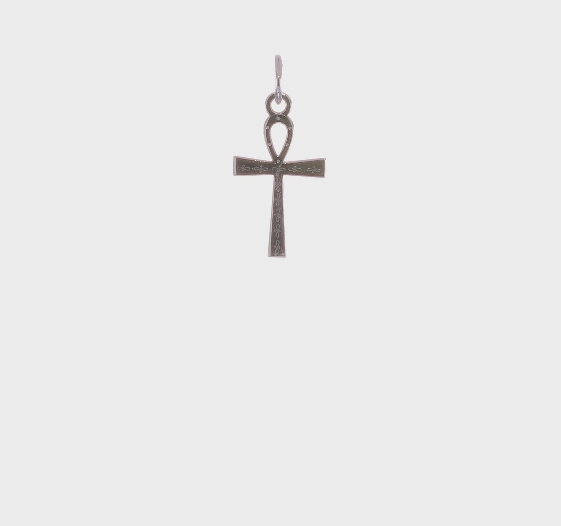 Silver laser cut ankh cross charm 20 mm video - QXR136