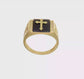 10K yellow gold onyx and CZ cross ring video - 10C1401