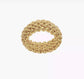14K Gold Mesh Cocktail Ring Polished 9.5mm Band - video