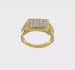 10K gold and white rhodium square CZ pave ring video - 10C1418