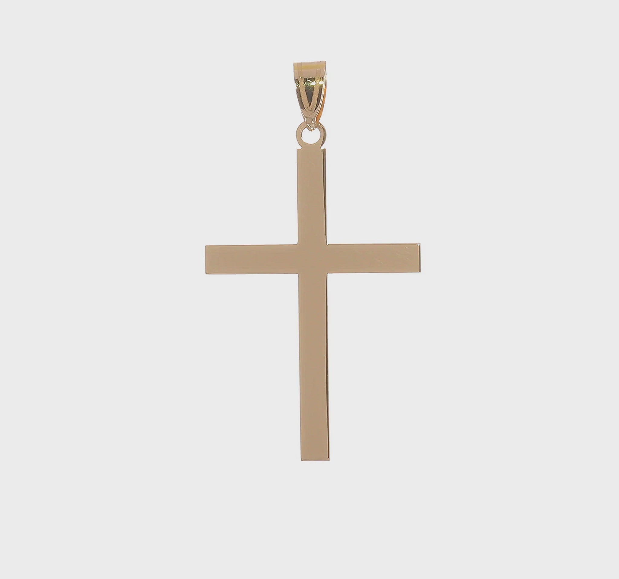 14K Yellow Gold Cross Pendant - product video