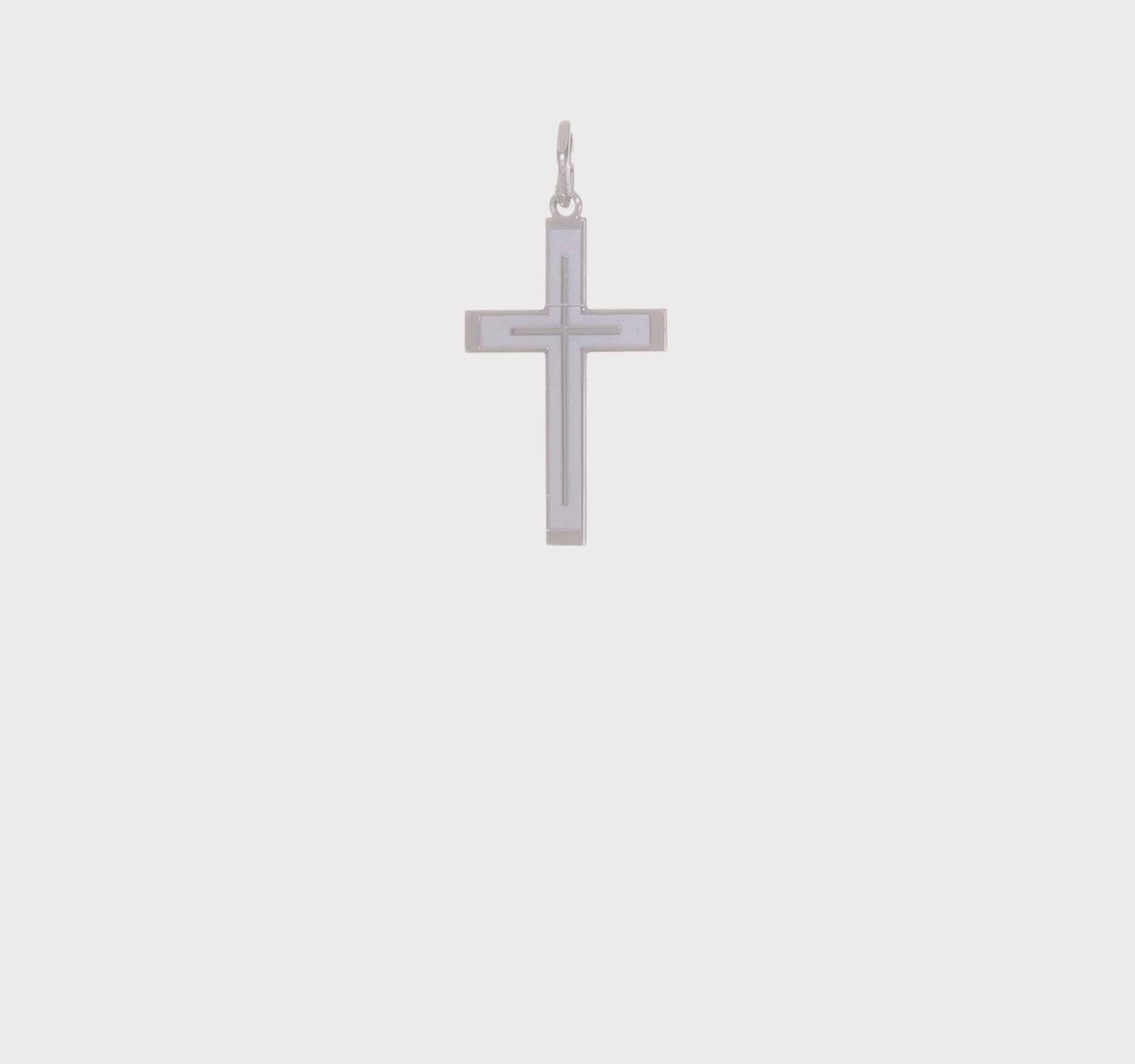 Sterling Silver Laser Cut Cross Pendant – Medium Size 360-Degree Video