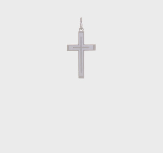 Sterling Silver Laser Cut Cross Pendant – Medium Size 360-Degree Video