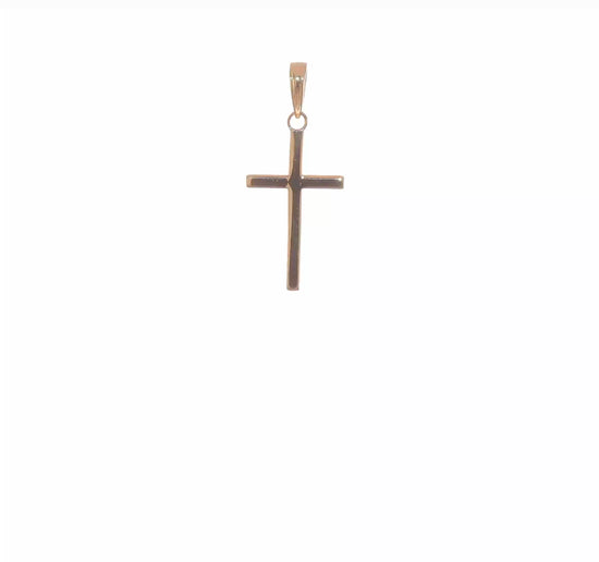 14K Yellow Gold Polished Textured Cross Pendant – K10071 product video