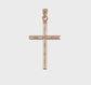 14K yellow gold hollow diamond-cut cross pendant video, large - K6395
