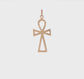14K yellow gold ankh cross pendant video, large - C1475