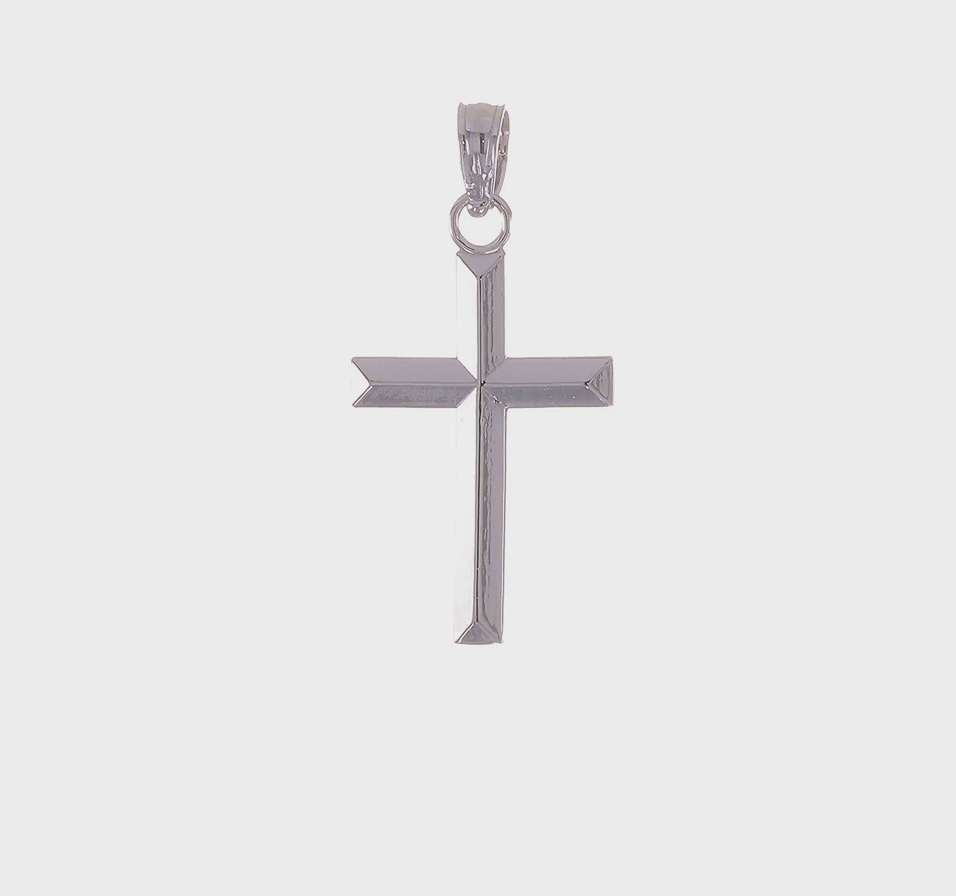 14K White Gold Small Reversible Cross Pendant - product video