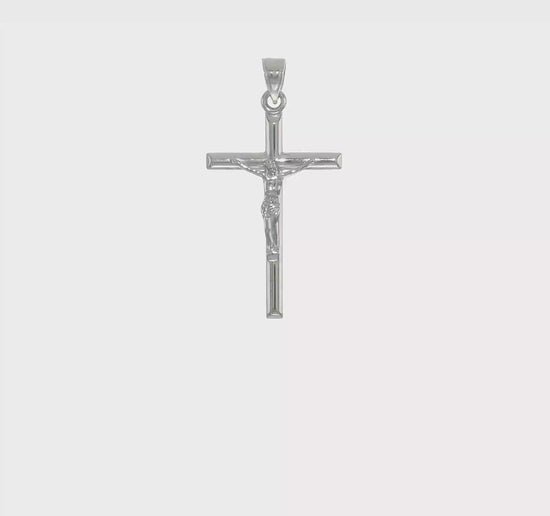14K White Gold Crucifix Pendant – 360-Degree Video