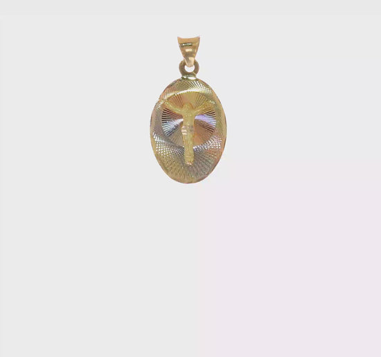 14K Yellow and Rhodium Oval Corpus Pendant large video
