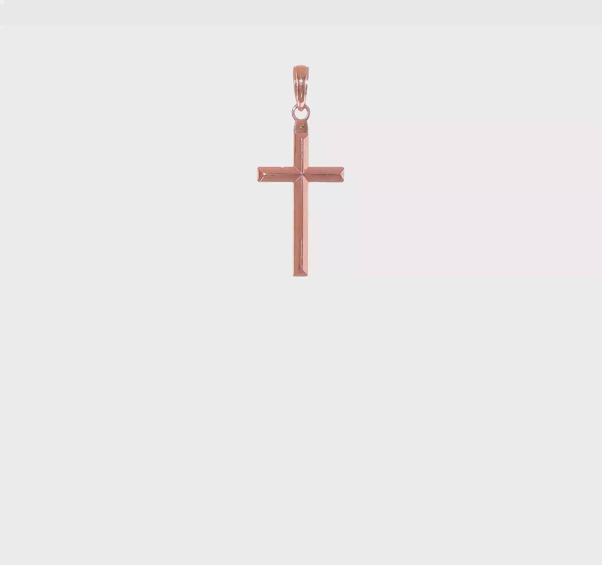 14K Rose Gold Large Reversible Cross Pendant - product video