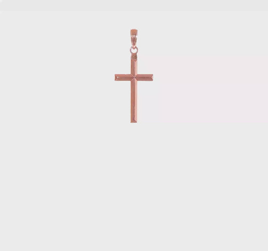 14K Rose Gold Large Reversible Cross Pendant - product video