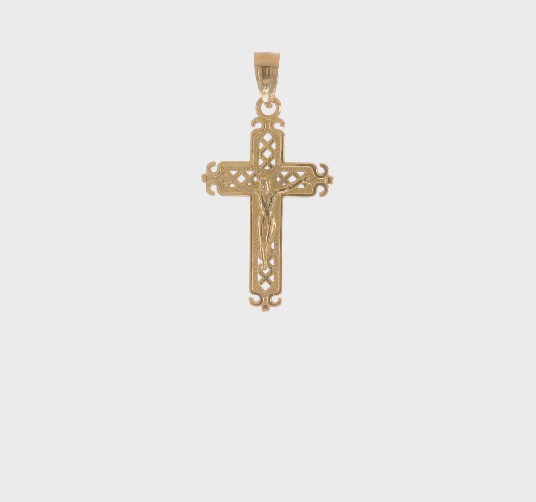10K Gold Fleur de Lis Crucifix Pendant video