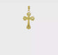 10K Gold Cross with Scroll Tips and Button Center Pendant video