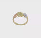 14K Tri-Color Gold Plumeria Flowers Cocktail Ring - video