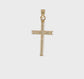 14K yellow gold hollow diamond-cut cross pendant video, medium - K6402