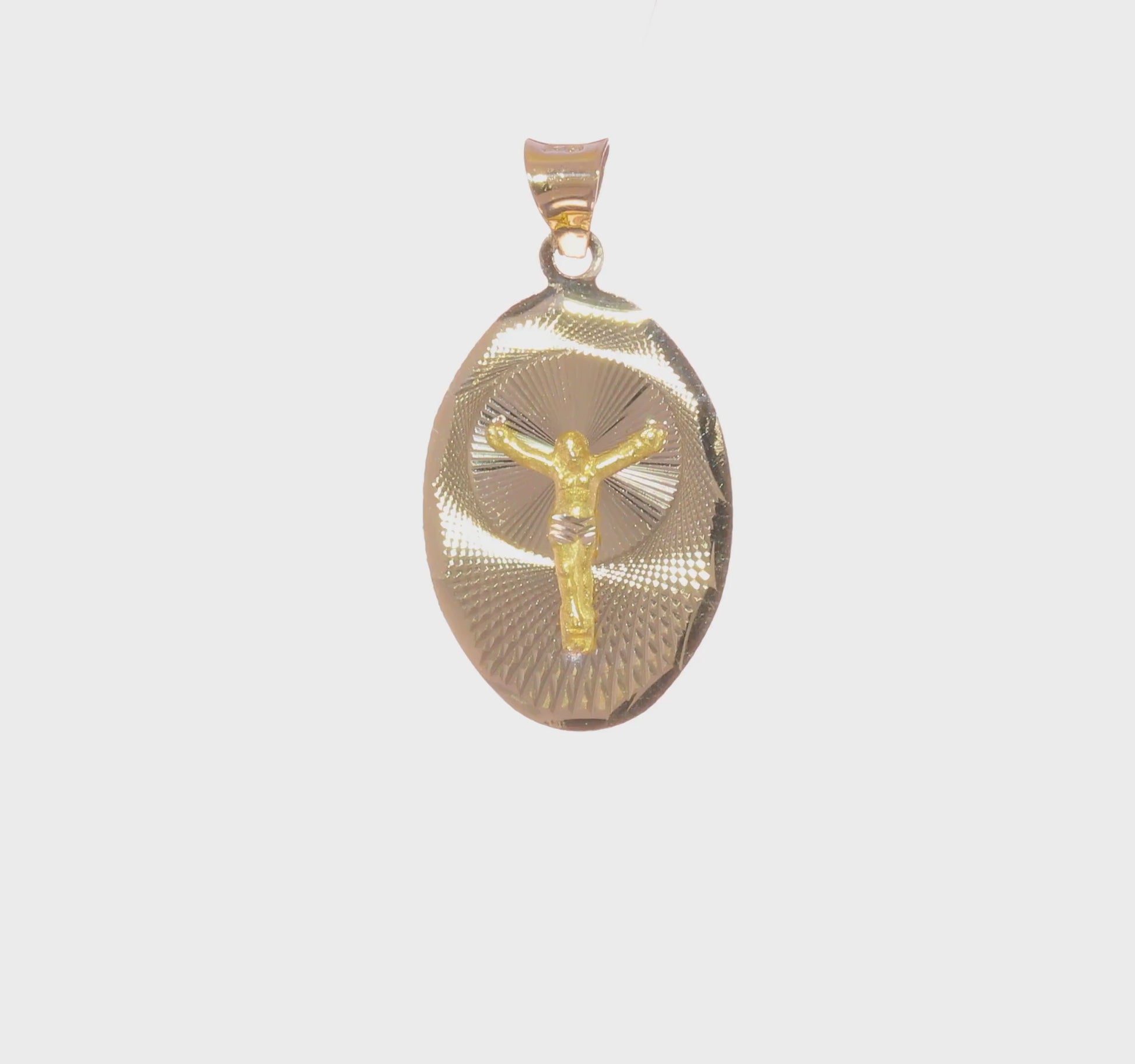 14K Yellow Gold Oval Corpus Pendant large video