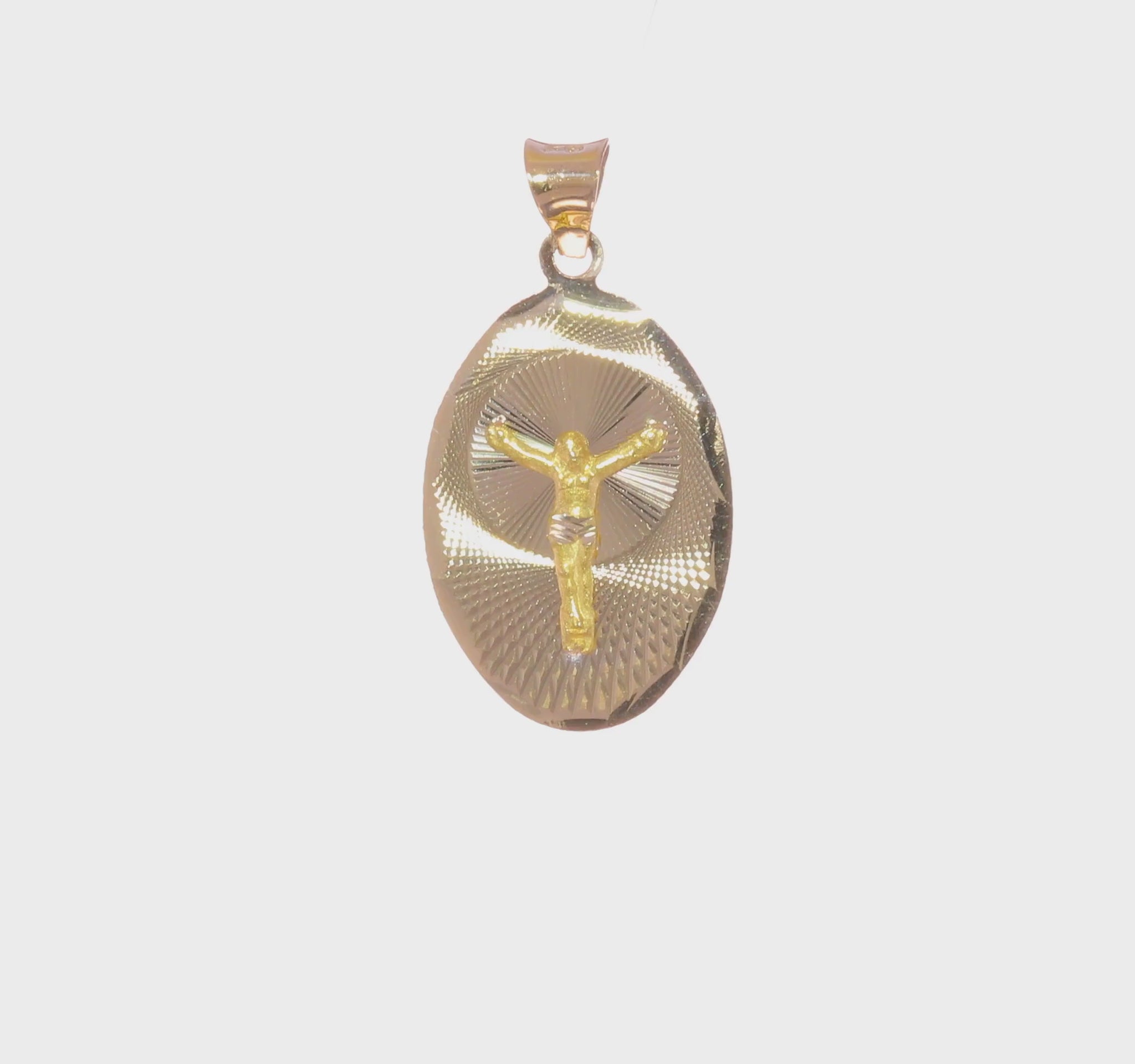 14K Yellow Gold Oval Corpus Pendant large video