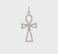 14K white gold ankh cross pendant video, large - CH142